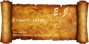 Ecseri Jolán névjegykártya