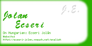 jolan ecseri business card